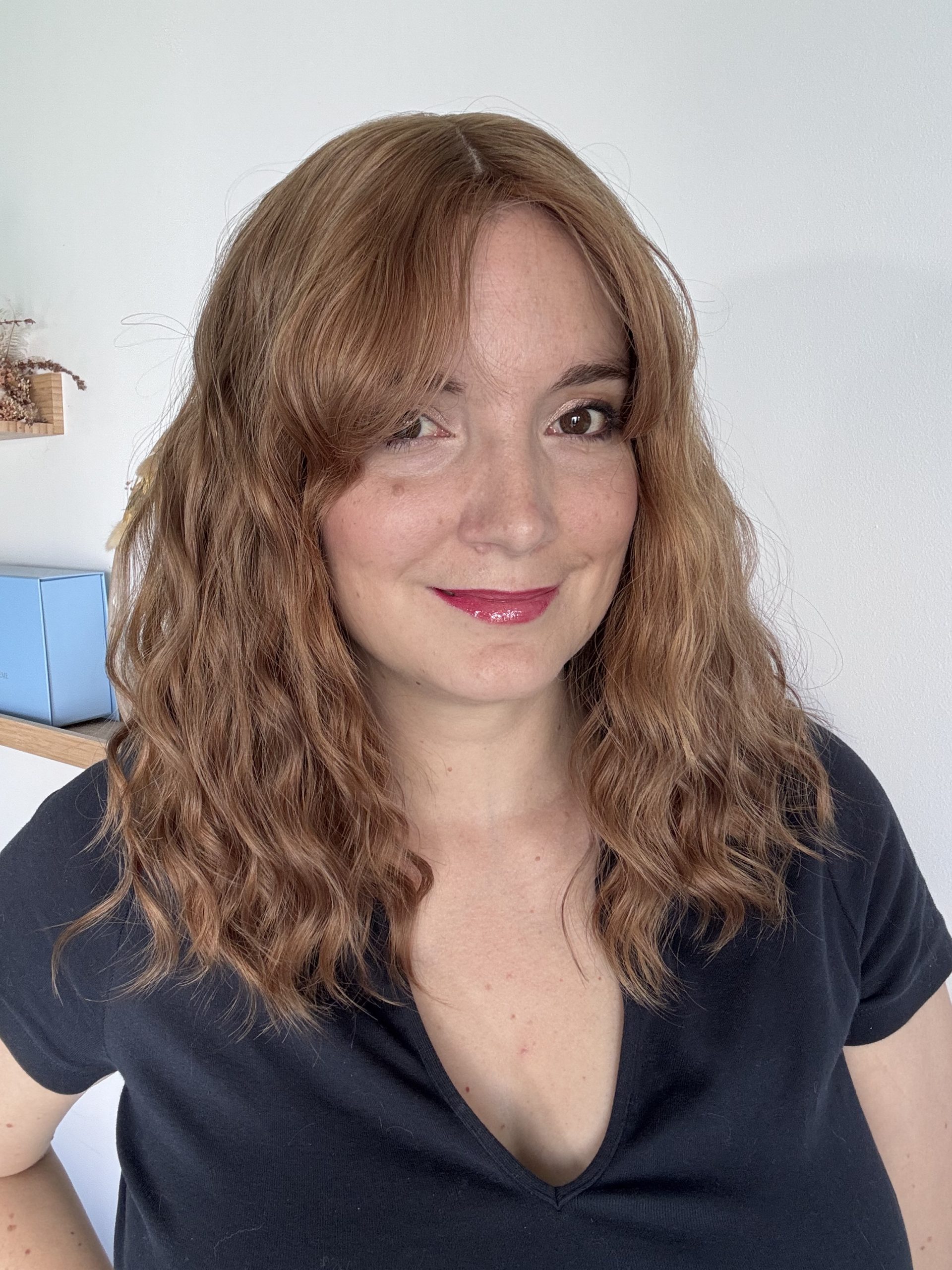 Toupet biondo scuro dorato in capelli brasiliani naturali. Soluzione per caduta dei capelli.