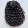 Volumateur capillaire chatain foncé bouclé en cheveux naturels. Idéale pour alopécie, cheveux fins et clairsemés ou manque de densité.