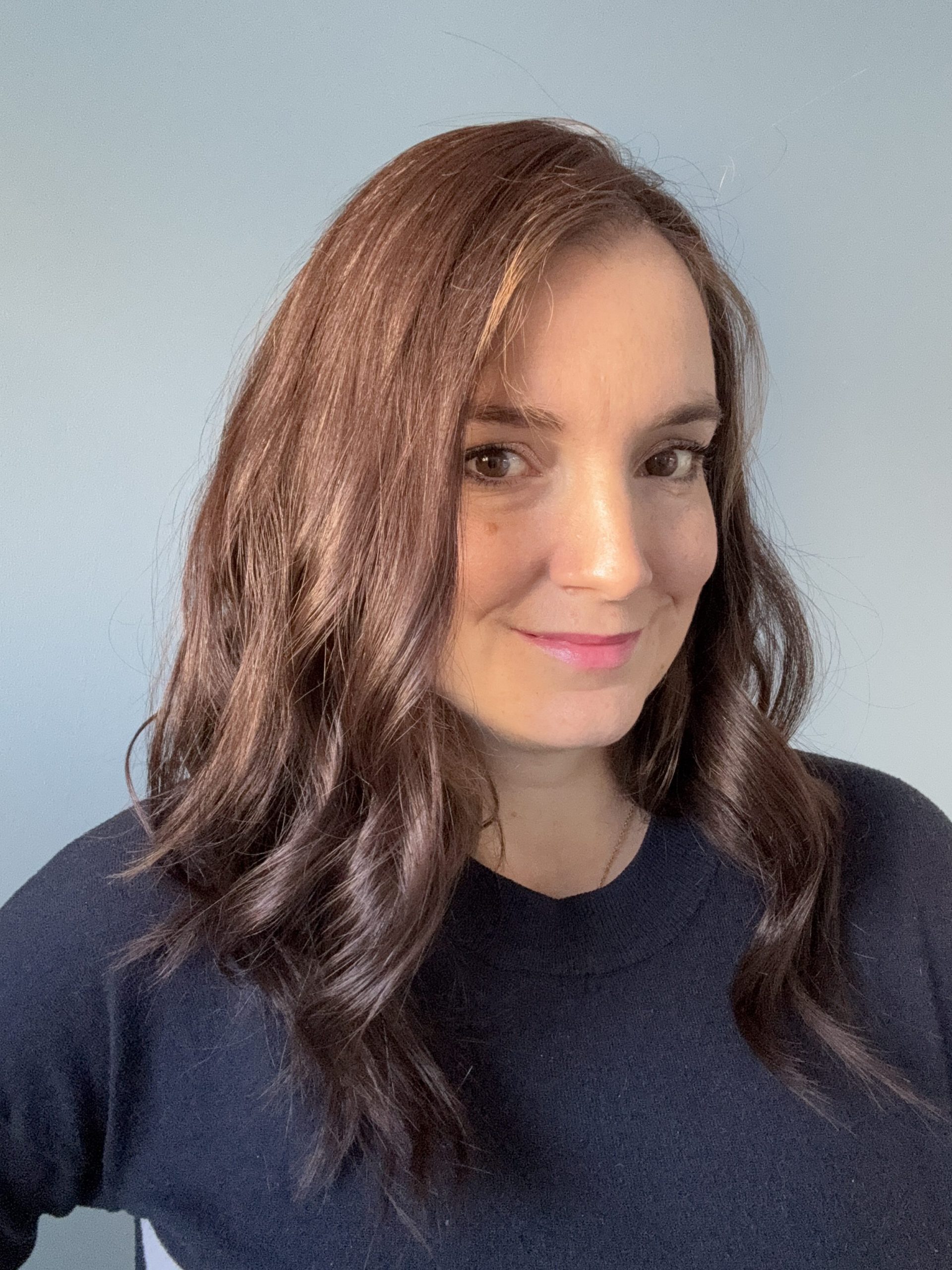 Dark brown hair topper for androgenetic alopecia, hair loss, fine or thinning hair, and loss of density. Solution for hair loss.