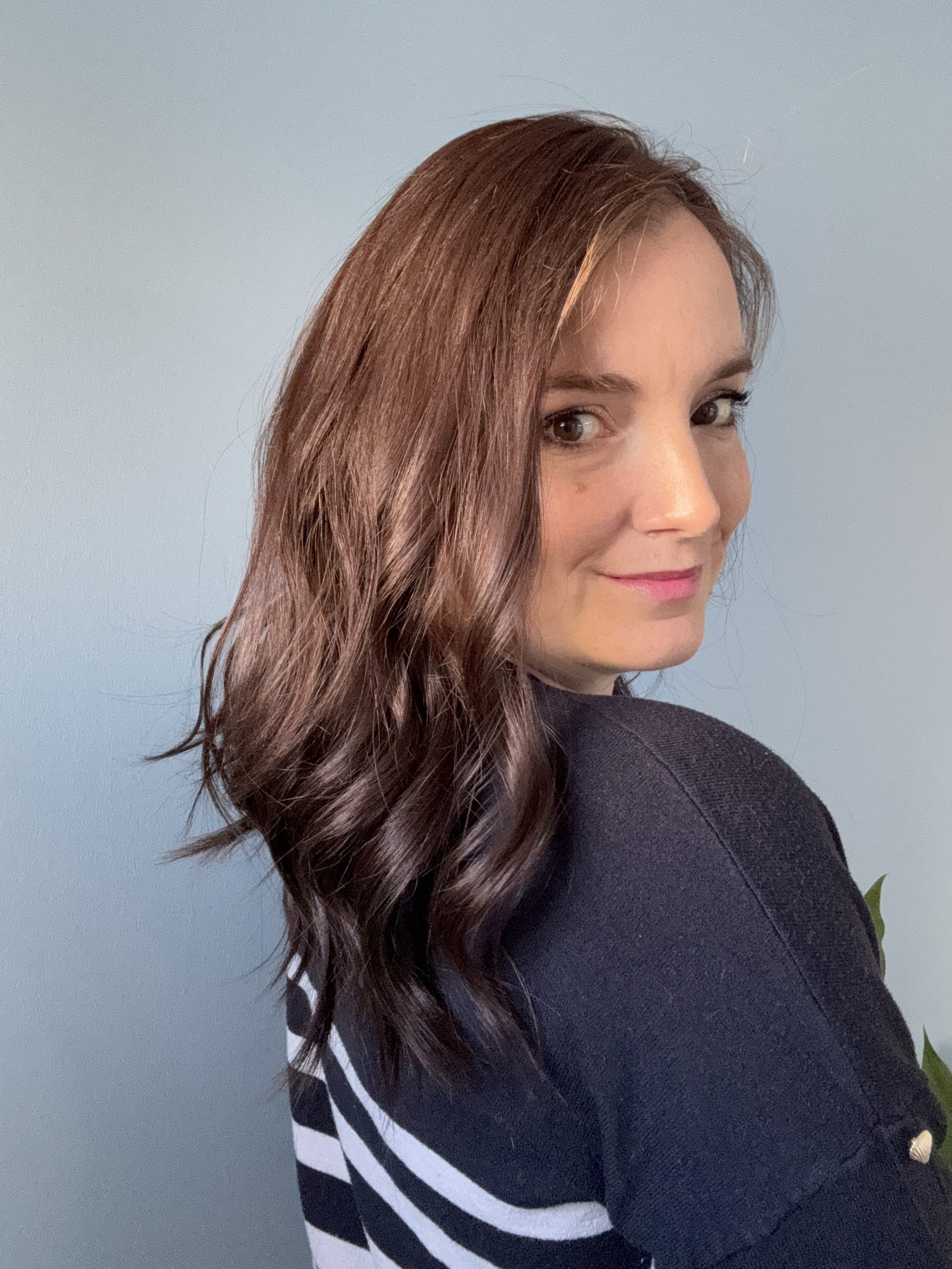 Dark brown hair topper for androgenetic alopecia, hair loss, fine or thinning hair, and loss of density. Solution for hair loss.