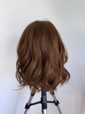 Red wig made from natural hair for alopecia, hair loss, fine and thinning hair.