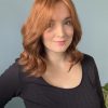 Perruque rousse en cheveux naturels pour alopécie, perte de cheveux, cheveux fins et clairsemés.