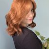 Perruque rousse en cheveux naturels pour alopécie, perte de cheveux, cheveux fins et clairsemés.