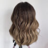 Lace wig en cheveux naturels avec ombré chatain clair Emilia