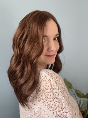 Topper castanho claro para alopecia androgenética, queda de cabelo ou cabelo fino e ralo. Solução para queda de cabelo.