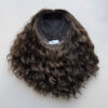 Volumateur capillaire en cheveux naturels chatain clair cendrés pour alopécie, chute de cheveux. Solution cheveux clairsemés.