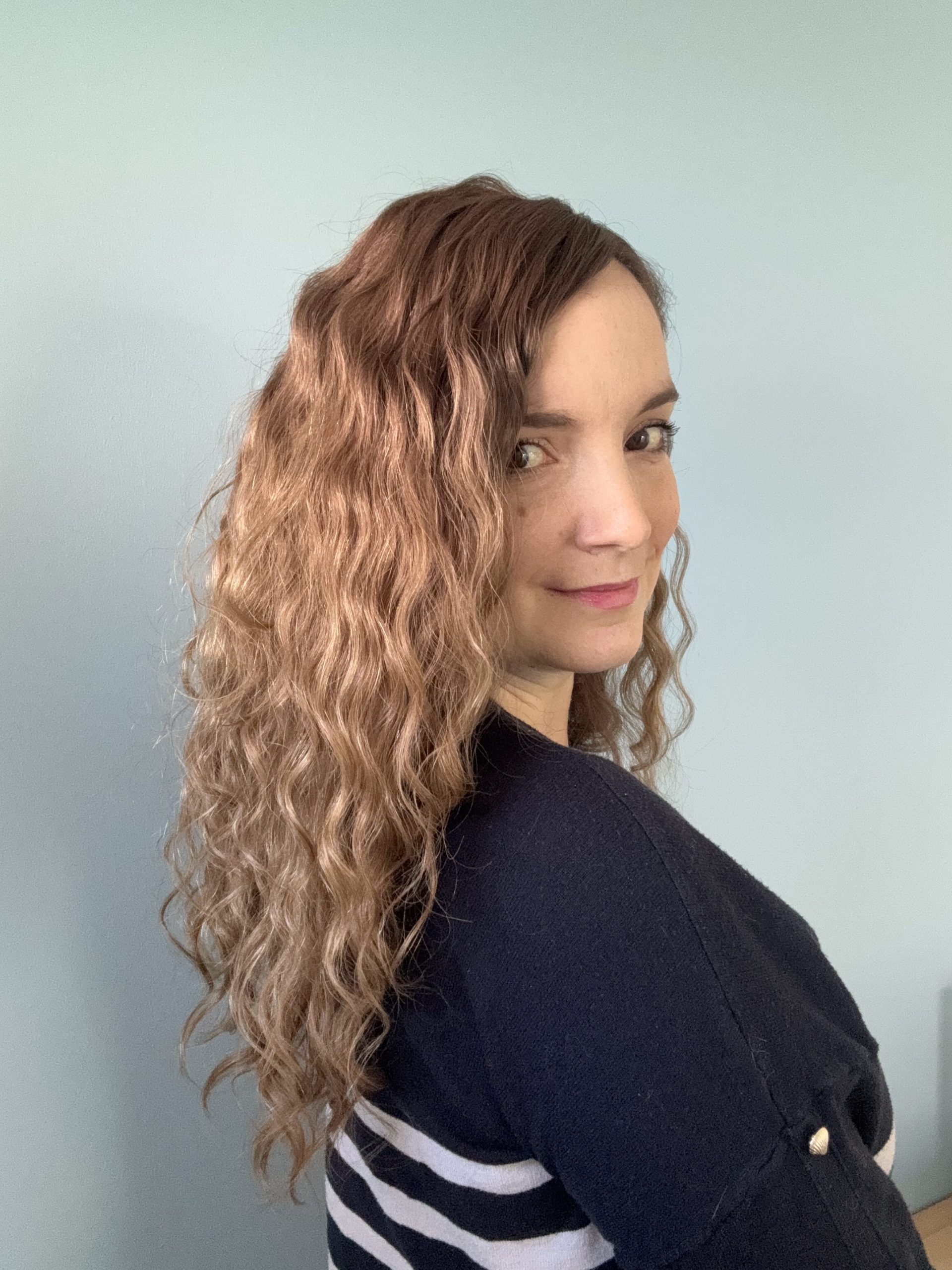 Toupet in capelli naturali brasiliani ricci per alopecia androgenetica, capelli fini e diradati.